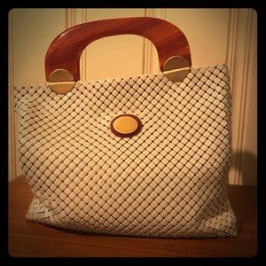 Vintage Whiting & Davis Cream Mesh Handbag